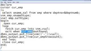 PLSQL Explicit Cursors [upl. by Lorilyn]