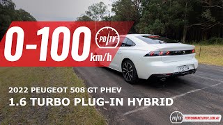 2022 Peugeot 508 GT Hybrid 0100kmh amp engine sound [upl. by Atinrev]