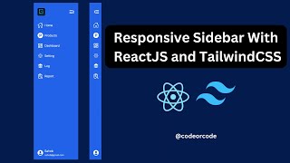 Create Responsive Sidebar with React JS and tailwind CSS  React JS and tailwind CSS tutorial [upl. by Anib]