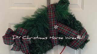 How to make a DIY Christmas horse wreath Dollar store DIY [upl. by Akemak]