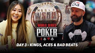 WSOP Main Event Day 3  HIGHLIGHTS amp CRAZY HANDS with Daniel Negreanu amp Maria Ho [upl. by Romeyn]