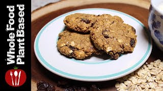 Plant Based Gluten Sugar Oil Free Oatmeal Raisin Cookies  The Whole Food Plant Based Recipes [upl. by Omolhs]