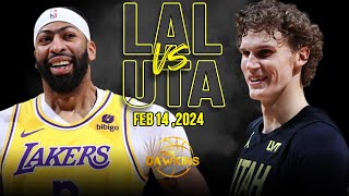 Los Angeles Lakers vs Utah Jazz Full Game Highlights  February 14 2024  FreeDawkins [upl. by Reve]