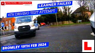 LEARNER FAILED 4TH TEST BROMLEY  EP19  19 FEB 2024 1335 DRIVINGTESTVIDEO OJKENNY BROMLEYDTC [upl. by Ashlee]