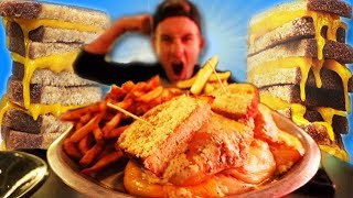 THE MEGA MELT GRILLED CHEESE CHALLENGE 10000 CALORIES [upl. by Crispin]