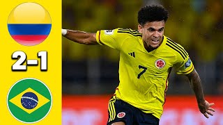 Brazil x Colombia 21 LUIS DIAZ SCORE 2  Highlights [upl. by Jeffie969]