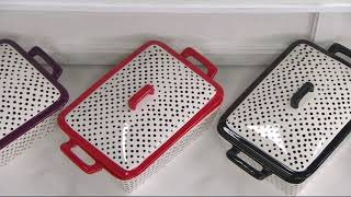 Mr Food Polka Dot Set of 2 Ceramic Bakers with Lids on QVC [upl. by Atika48]