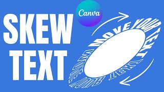 Skewed Rotating Text on Canva  Skew Image App Tutorial [upl. by Annwahsal]