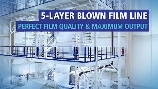 Blown Film Production on a 5layer line  Hosokawa Alpine [upl. by Eibber]