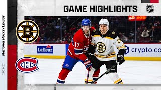 Bruins  Canadiens 321 l NHL Highlights 2022 [upl. by Niuq]