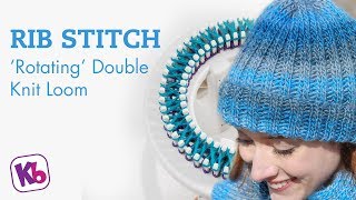 RIB STITCH for double knit on Rotating Double Knit Loom [upl. by Ishmul847]