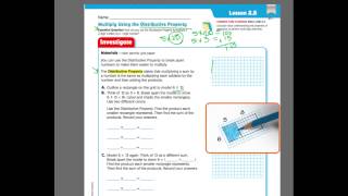 Go Math 25 Multiplying Using the Distributive Property [upl. by Yremrej]