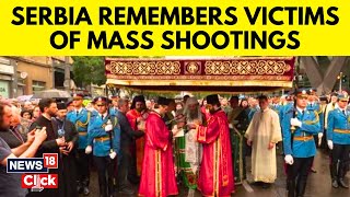 Serbia Mass Shooting  Funerals Held For Serbia School Shooting Victims  English News  News18 [upl. by Ahsrav]