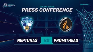 Neptunas Klaipeda v Promitheas Patras  Press Conf  Basketball Champions League 201819 [upl. by Simonette839]