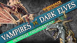 Vampire Counts vs Dark Elves INHOUSE TOURNAMENT  Warhammer The Old World Live Battle Report [upl. by Krenn420]