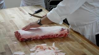 Master Butcher Mark Elia  Beef Striploin into Roast [upl. by Chadwick32]