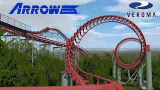 Arrow Dynamics amp Early Vekoma Corkscrew Coaster  NoLimits 2 Professional [upl. by Kunkle622]