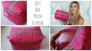 Easy Zippered Box Pouch Tutorial [upl. by Nerot74]