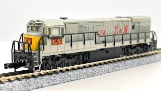 N Scale Minitrix Louisville Nashville GE U28C Diesel Locomotive Demo [upl. by Ernald]