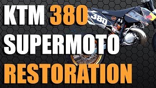 ktm 380 EXC Supermoto 2 Stroke Rebuild [upl. by Ardnuasal]