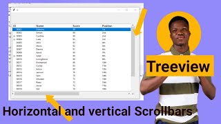 Treeview with Vertical and Horizontal Scrollbars  Python Tkinter GUI [upl. by Maidie]