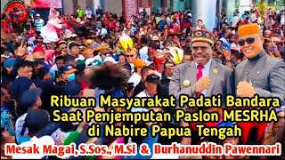 Ribuan Masyarakat Padati Bandara Saat Penjemputan Paslon MESRHA di Nabire Papua Tengah [upl. by Sabanrab354]