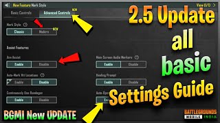 BGMIPUBG Basic Settings New 25 UpdateBGMIPUBG New SettingsGuideBattlegrounds Mobile India [upl. by Bonn]