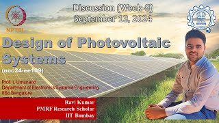 Design of Photovoltaic Systems  NPTEL  noc24ee109  Week8 [upl. by Sapowith]