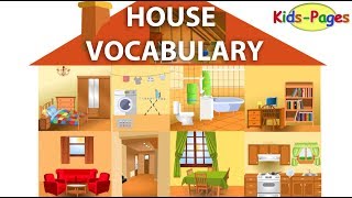 House vocabulary Parts of the House Rooms in the House House Objects and Furniture [upl. by Orelu]