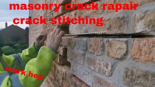 masonry crack repairbrick repair crack stitching [upl. by Zachary548]