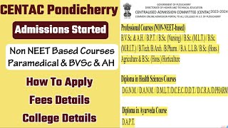 CENTAC PondicherryCENTAC Admission 2023HowtoapplyCentacOnline ApplicationCENTACParamedicalCourses [upl. by Zebaj]