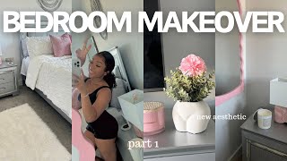 AESTHETIC BEDROOM MAKEOVER  ROOM TOUR ☁️🎀  pinterest inspired  decorating new funiture haul [upl. by Gayelord]