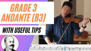 Andante ABRSM Violin Grade 3 B3 20202023  Tips  PlayAlong Series [upl. by Ahsikahs]