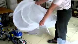 How to fold a hoop skirt crinoline petticoat 4 [upl. by Ahseyi290]