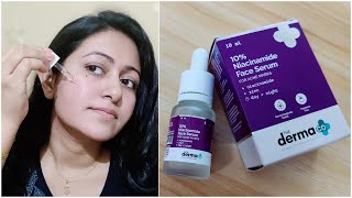 Derma Co10 Niacinamide Serum Demo amp Review  How To Use Niacinamide Serum For Acne Pimple Marks [upl. by Buskus]