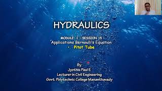 Pitot tube  Hydraulics  Fluid Mechanics  Malayalam [upl. by Darlleen]