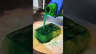 Cloralen bleach reaction gain and comet sudsy paste 🌈🧽✨ asmrspongesqueezing [upl. by Hettie]