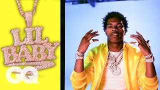 Lil Baby Shows Off His Insane Jewelry Collection  On the Rocks  GQ [upl. by Penelope730]