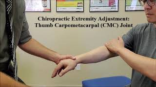 Chiropractic Extremity Adjustment Thumb Carpometacarpal CMC Joint [upl. by Narcissus849]