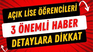 Açık Lise Ders Seçimleri Tekrar Açılacak mı [upl. by Dadelos708]