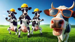 FUNNY COW DANCE 4  Cow Song amp Cow Videos 2024  Official  funny dancing cow  cow music  cow moo [upl. by Ynnod]