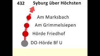 DSW21 Ansagen Bus 432 Hörde  Syburg [upl. by Allemahs]