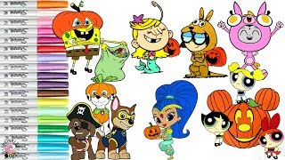 Halloween Coloring Book Compilation for Kids PPG Paw Patrol Teen Titans  SPRiNKLED DONUTS [upl. by Alegnasor]