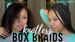 How To Do Knotless Box Braids On Yourself FOR BEGINNERS [upl. by Akeem]