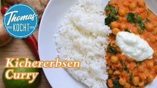 Vegetarisches Kichererbsen Curry  einfaches und schnelles Mittagessen [upl. by Hedy679]