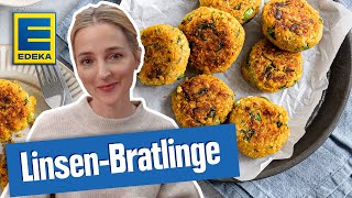 LinsenBratlinge  Vegetarisches Bratling Rezept [upl. by Hailee]