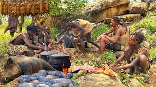 See How Hadzabe Successful Hunt and Cook Their Prey  Tradition [upl. by Asilam]