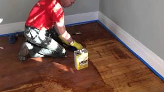 Refinishing hardwood floors by stripping [upl. by Nowd]