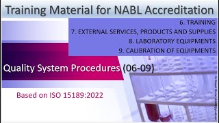 QSP 0609 based on ISO 151892022 for NABL Accreditation [upl. by Bronnie]