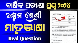 class 8 annual exam real question paper 2024 । class 8 real question paper 2024 odia realquestion [upl. by Anivla]